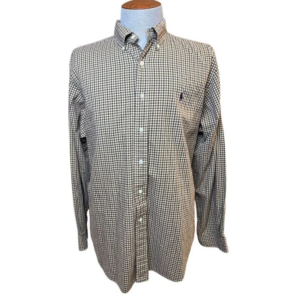 Ralph Lauren Classic Fit Men’s Button Down Sh Sz. XL Small Plaid